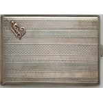Silver cigarette case with F£ monogram, Stanislaw Kulesza