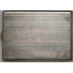 Silver cigarette case with F£ monogram, Stanislaw Kulesza