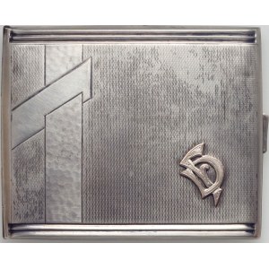 Srebrna papierośnica z monogramem FD