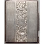 Silver cigarette case with floral motif
