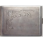 Silver cigarette case with FF monogram and dedication 1951