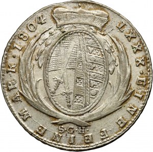 Germany, Saxony, Frederic August III, 1/6 Thaler 1804 IEC, Dresdenden