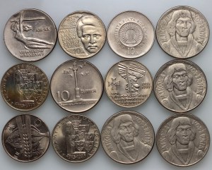 Polská lidová republika, sada 10 zlatých mincí 1959-1971, (12 kusů)