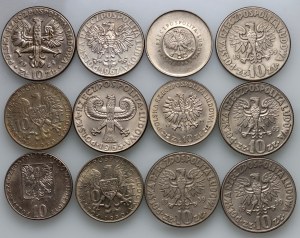 Polská lidová republika, sada 10 zlatých mincí 1959-1971, (12 kusů)