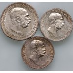 Austria, Francis I, coin set from 1912, (3 pieces)