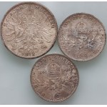 Austria, Francis I, coin set from 1912, (3 pieces)