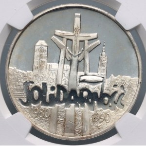 III RP, 100000 złotych 1990, Solidarność, Typ A, LUSTRZANKA