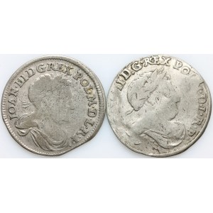Jan III Sobieski, zestaw szóstaków z lat 1677-1679, (2 sztuki)