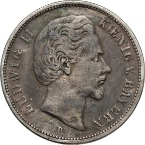 Germany, Bavaria, Ludwig II, 5 Mark 1875 D, Munich