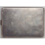 Silver cigarette case with miniature Third Reich police badge and monogram, Krupski & Matulewicz 1942