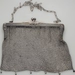 Silver ball handbag, studded