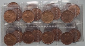 Velká Británie, Indie, Jiří V., sada mincí 1/2 anny 1933, (20 kusů)