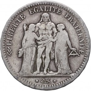 Francie, 5 franků 1848 A, Paříž