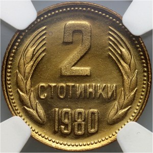 Bulharsko, 2 stotinki 1980, Sofia