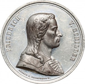 Germany, medal from 1859, 100th anniversary of the birth of Friedrich Schiller