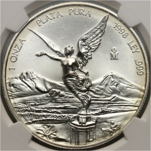 Mexiko, 1 onza 1998, Libertad, stříbrná unce - nejvzácnější ročník