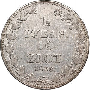 Zabór rosyjski, Mikołaj I, 1 1/2 rubla = 10 złotych 1836 MW, Warszawa