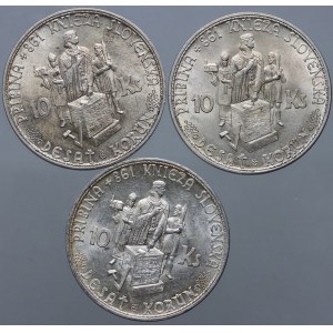 Slovakia, set of 10 Korun from 1944, (3 pieces)