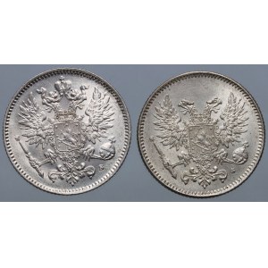 Finland, Nicholas II, set of 50 Pennia 1916-1917 S, Helsinki, (2 pieces)