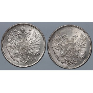 Finland, Nicholas II, lot 50 Pennia 1916-1917 S, Helsinki, (2 pieces)