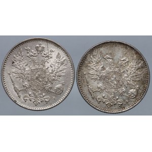 Finland, Nicholas II, set of 50 Pennia 1916-1917 S, Helsinki, (2 pieces)