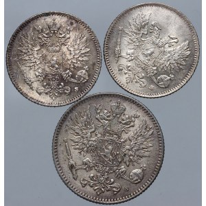 Finland, Nicholas II, set of coins from 1916-1917 S, Helsinki, (3 pieces)