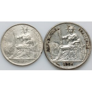 French Indochina, set of coins from 1879-1936, (2 pieces)