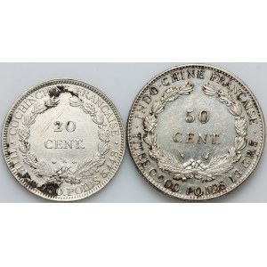 French Indochina, set of coins from 1879-1936, (2 pieces)