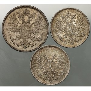 Finland, Nicholas II, set of coins from 1916-1917 S, Helsinki, (3 pieces)