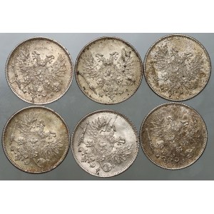 Finland, Nicholas II, set of coins from 1916-1917 S, Helsinki, (6 pieces)