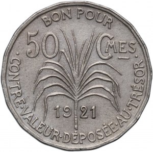 France, Guadeloupe, 50 Centimes 1921