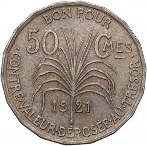 France, Guadeloupe, 50 Centimes 1921