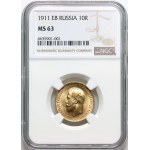 Russia, Nicholas II, 10 Roubles 1911 (ЭБ), St. Petersburg
