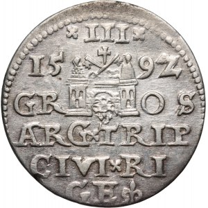 Zygmunt III Waza, trojak 1592, Ryga