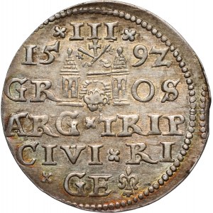 Zygmunt III Waza, trojak 1592, Ryga