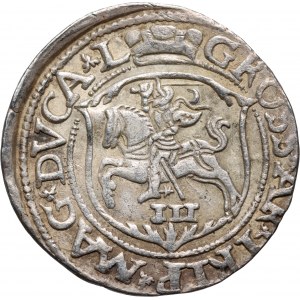 Zygmunt II August, trojak 1562, Wilno, monogram prążkowany