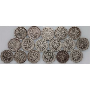 Germany, set of Mark coins from 1874-03, (17 pieces)