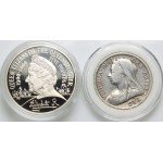Great Britain, Victoria / Elizabeth II, coin set from 1900-2000, (2 pieces)