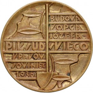 II RP, medal z 1936 roku, Budowa Kopca Józefa Piłsudskiego w Krakowie