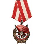 Rosja, ZSRR, zestaw po żołnierzu, Order Lenina, Order Czerwonego Sztandaru, drugie nadanie Orderu Czerwonego Sztandaru i dokument nadania, wielka rzadkość