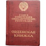 Rosja, ZSRR, zestaw po żołnierzu, Order Lenina, Order Czerwonego Sztandaru, drugie nadanie Orderu Czerwonego Sztandaru i dokument nadania, wielka rzadkość