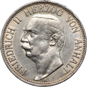 Germany, Anhalt, Friedrich II, 3 Mark 1909 A, Berlin