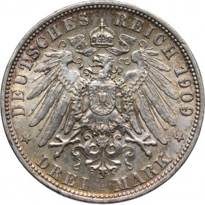 Germany, Anhalt, Friedrich II, 3 Mark 1909 A, Berlin