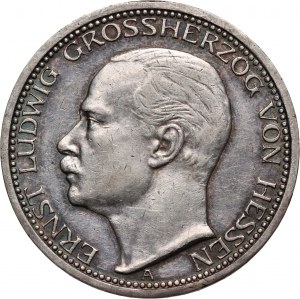 Německo, Hesensko, Ernest Ludwig, 3 marky 1910 A, Berlín