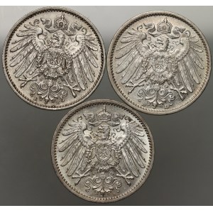 Germany, set of Mark coins from 1902-1909 (3 pieces)