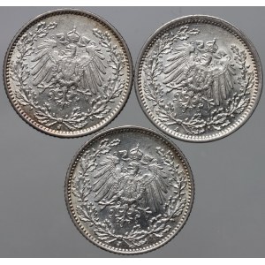 Germany, set of coins 1/2 Mark 1915-1916 (3 pieces)