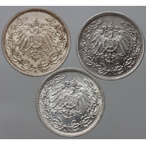 Germany, set of coins 1/2 Mark 1906-1917 (3 pieces)