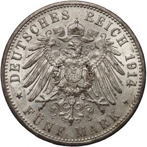 Germany, Prussia, Wilhelm II, 5 Mark 1914 A, Berlin, Uniform