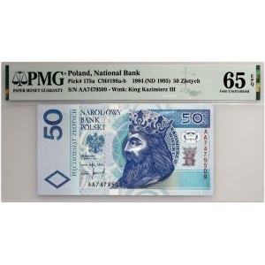 III RP, 50 złotych 25.03.1994, seria AA PMG 65 EPQ