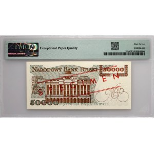 PRL, 50000 złotych 1.09.1989, WZÓR, No. 0855, seria A PMG 67 EPQ